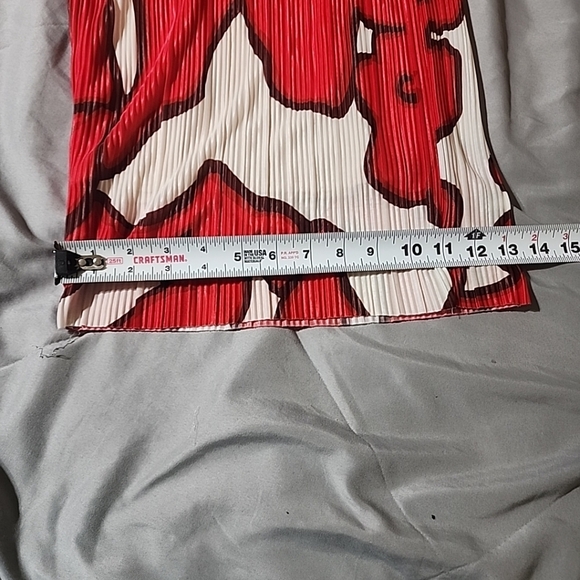 NINE WEST Pull On Wide Leg Crop Women's Pants, Floral Red And Cream Size Medium - Picture 8 of 8